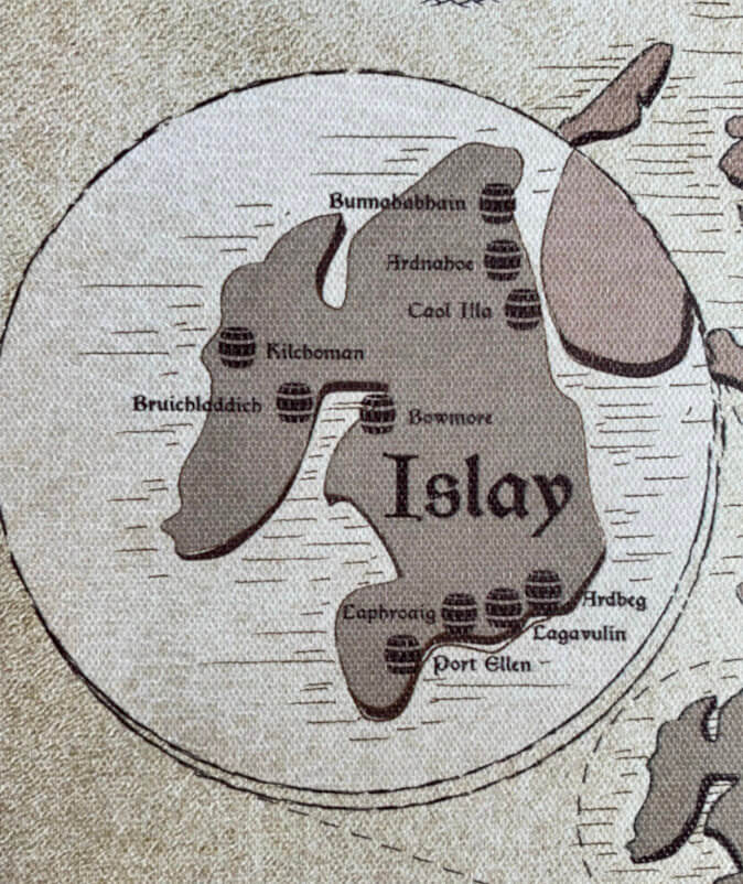 Ile of Islay Karte der Insel Islay