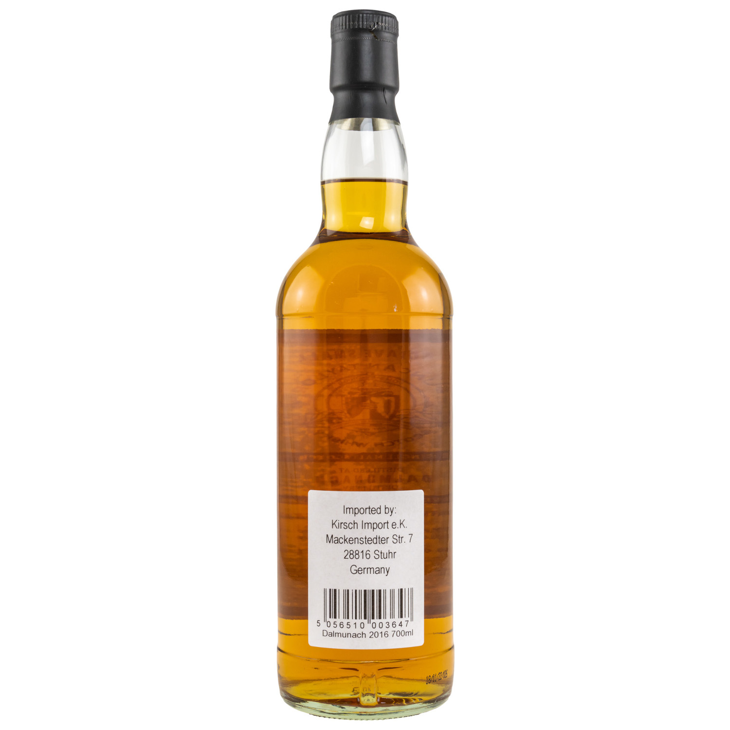 Flasche Dalmunach 2016/2022 Octave Whisky Rückseite