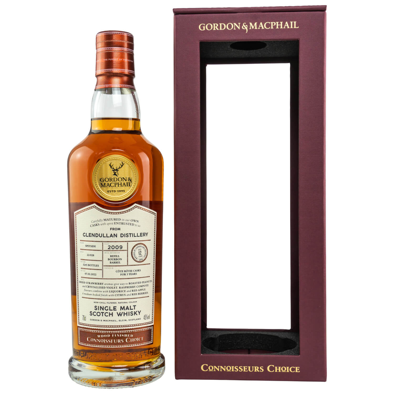 Flasche und Karton Glendullan 2009/2022