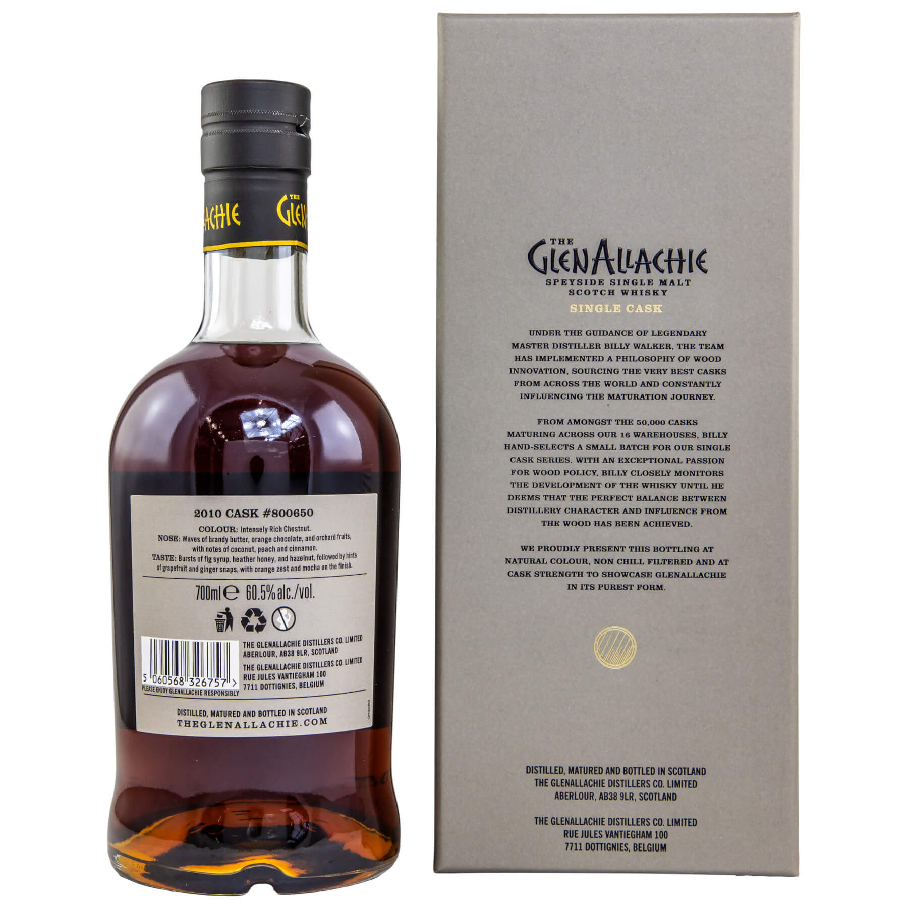 Flasche GlenAllachie 2010/2023 Oloroso Whisky Rückseite