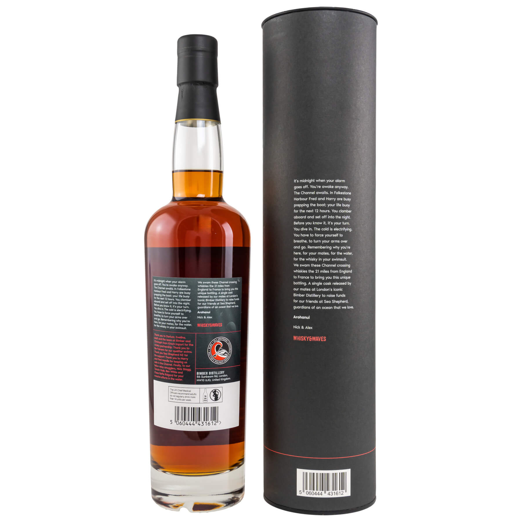 Flasche Bimber Sea Shepherd  Rückseite