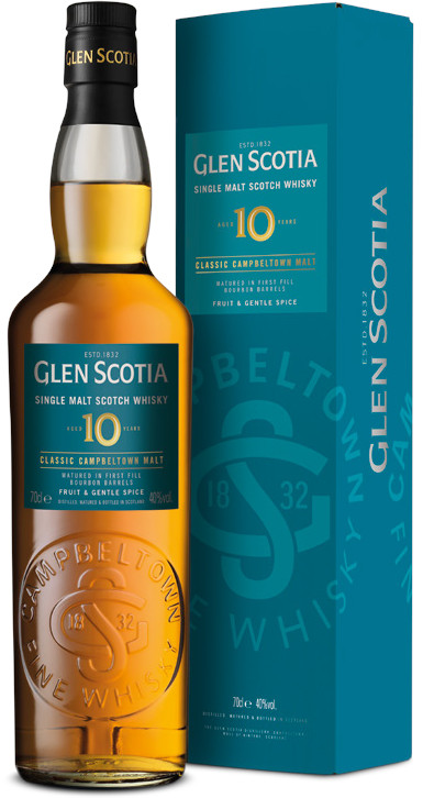 Glen Scotia 10 Jahre unpeated Flasche und Tube 