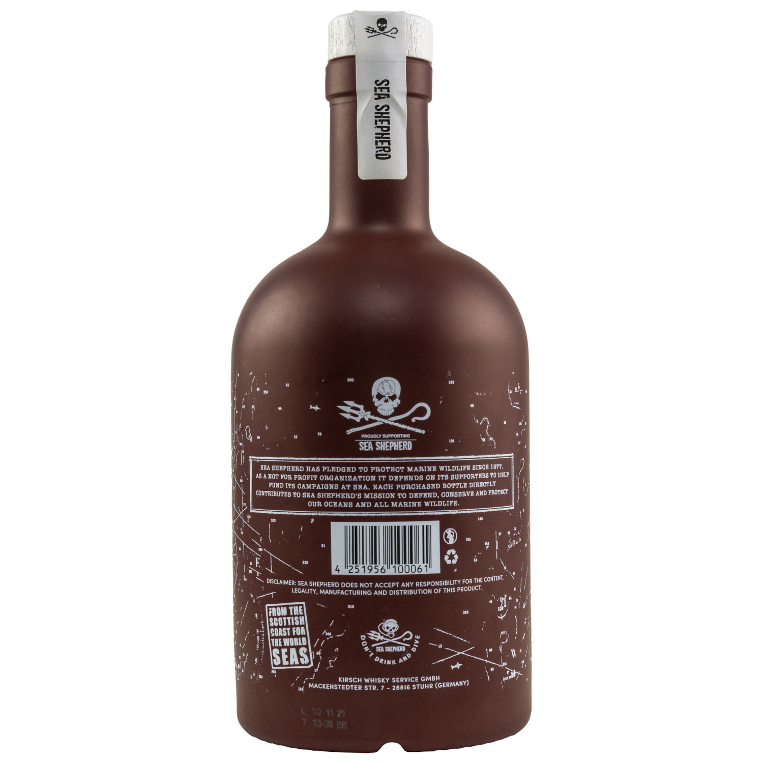 rotbraune Flasche Islay Whisky mit weißer Schrift
