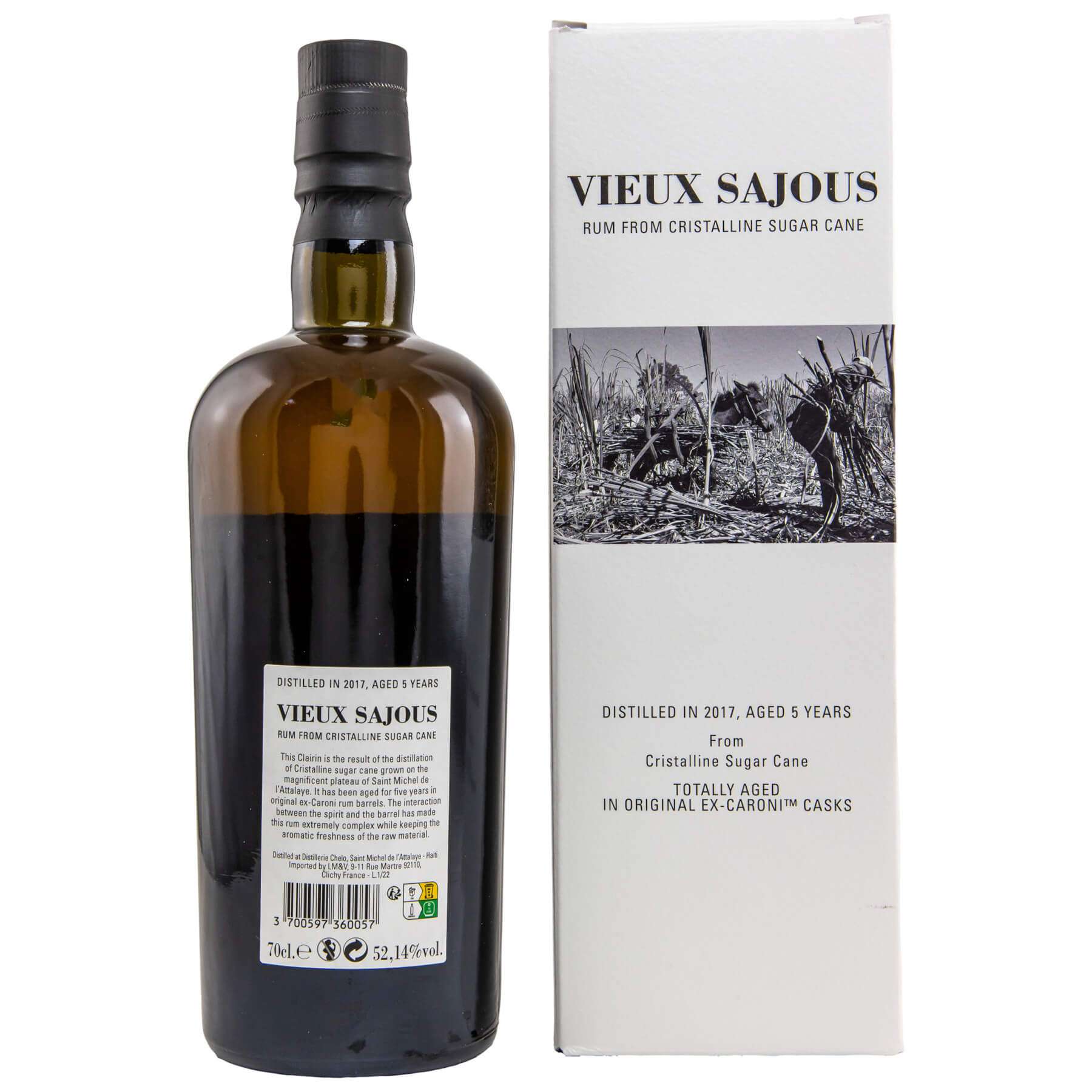 Vieux Sajous 5 Jahre Caroni Cask Rum Rückseite