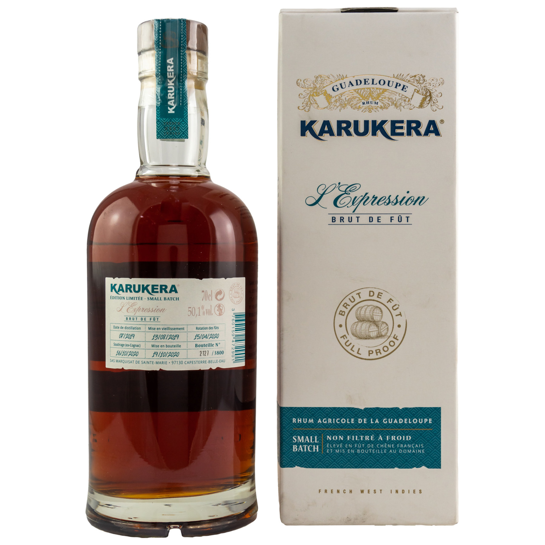 Flasche Karukera Expression 2019 Rum  Rückseite