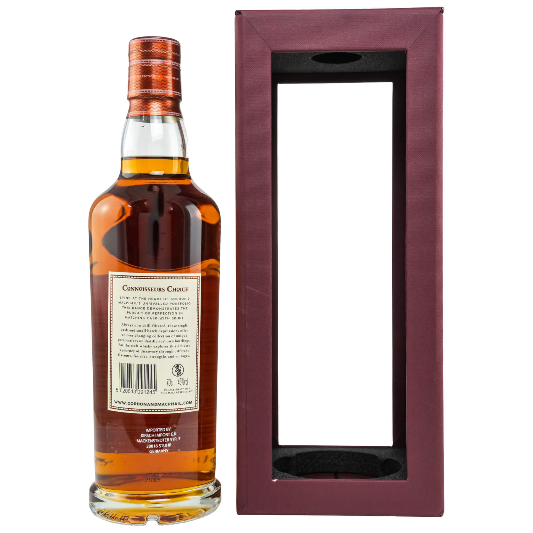 Flasche und Karton Glendullan 2009/2022 Rückseite