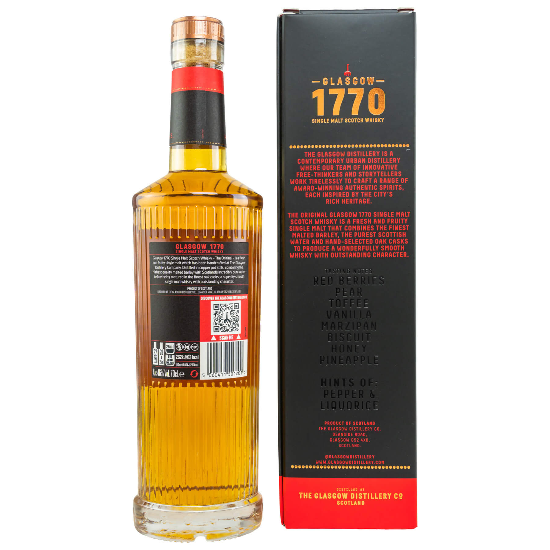 Flasche 1770 The Original Lowlands Whisky Rückseite