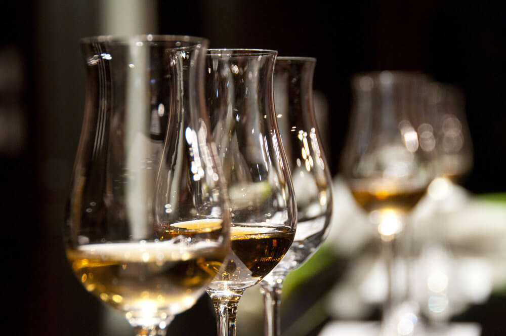 Gläser für ein Whisky Tasting, Gin Tasting und Rum Tasting