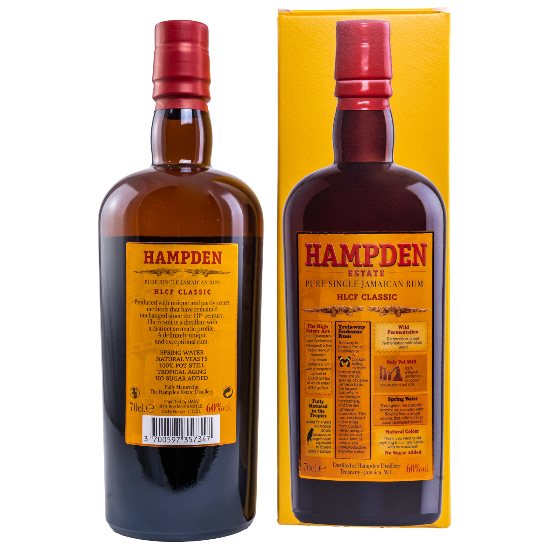Flasche und Verpackung Hampden HLCF Classic Rum