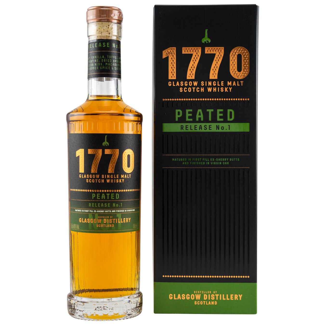 1770 Glasgow Distillery peated Whisky peated