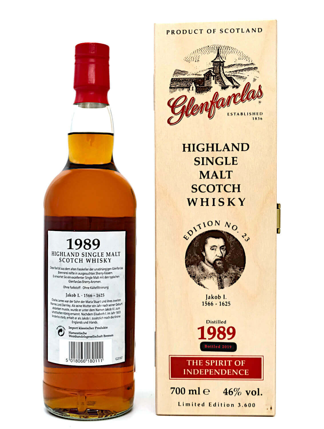 Glenfarclas Whisky 1989 mit Holzbox