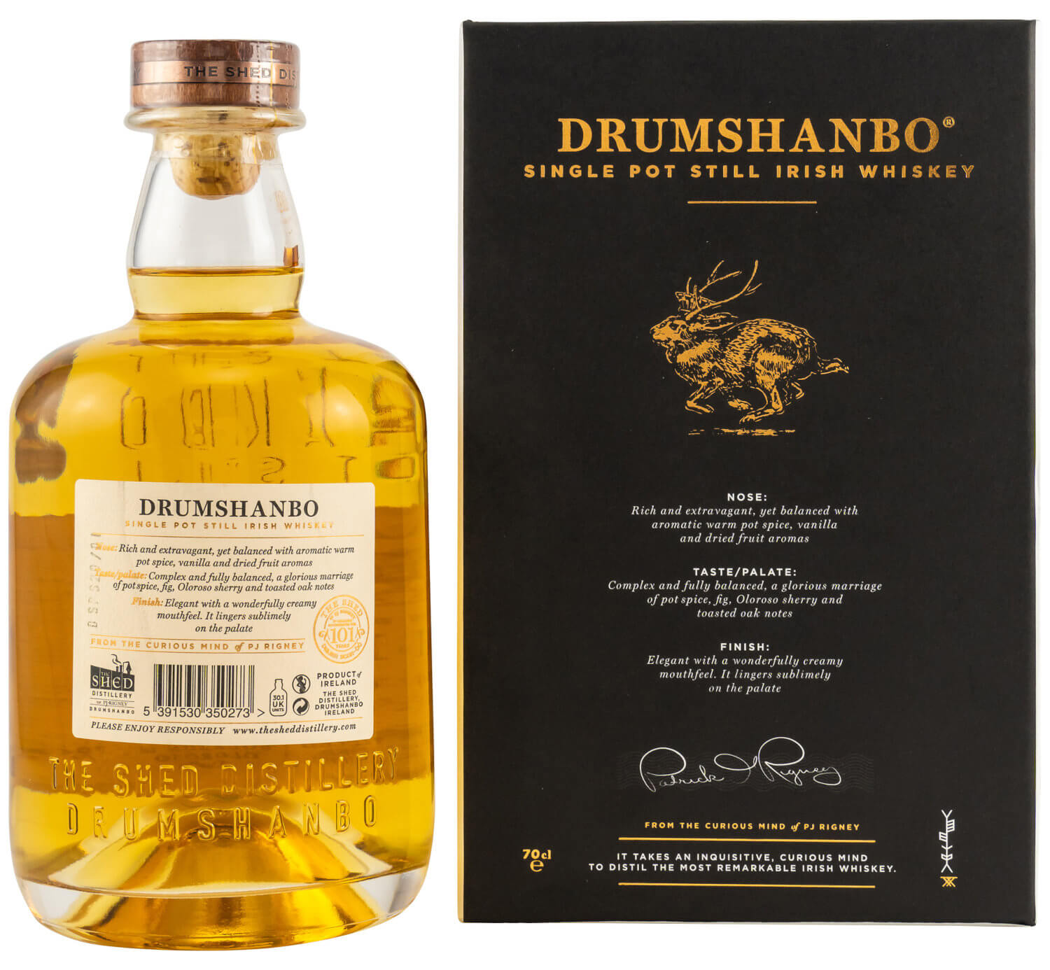 Drumshanbo Single Potstill Whiskey Rückseite