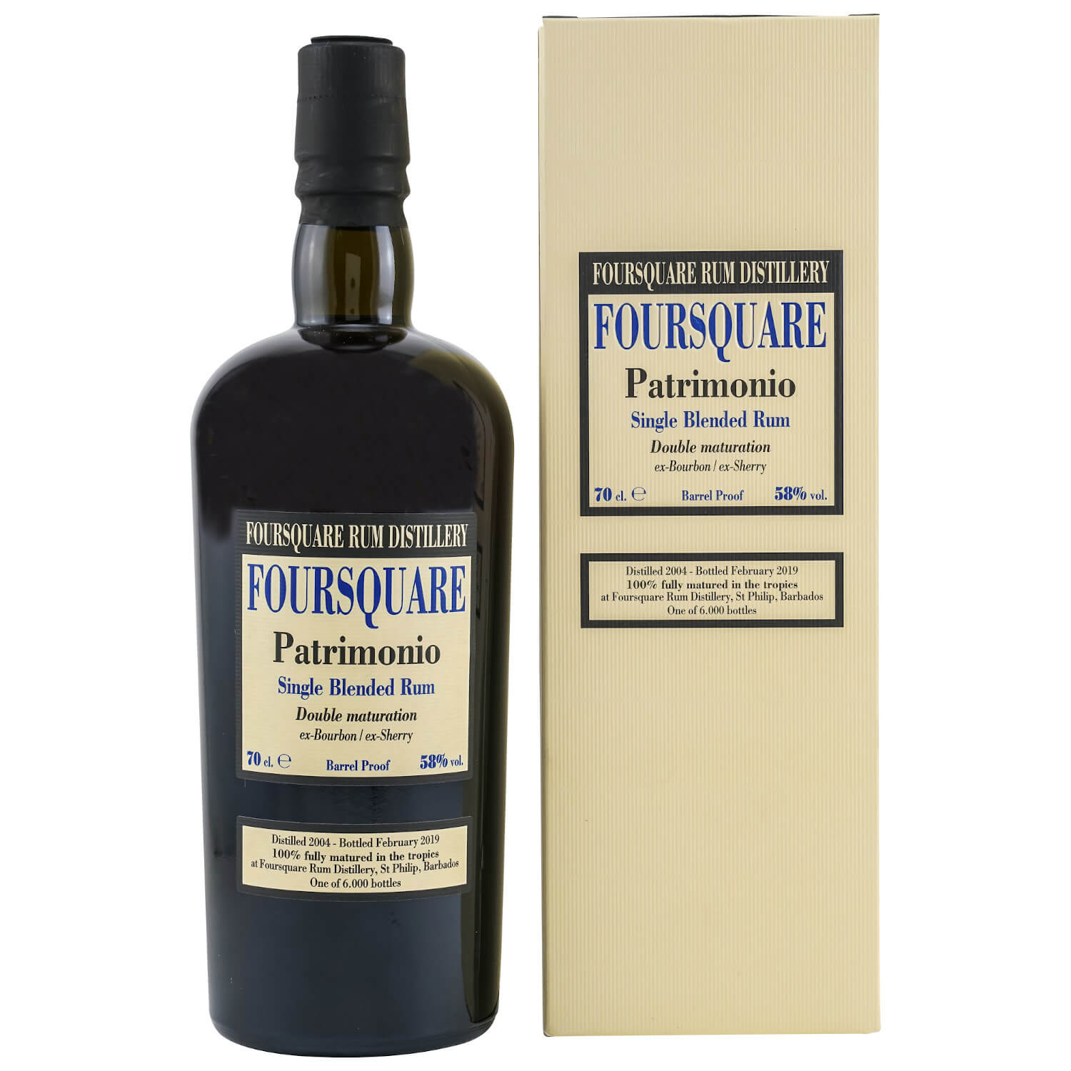 dunkle Flasche Foursquare Patrimonio Rum online