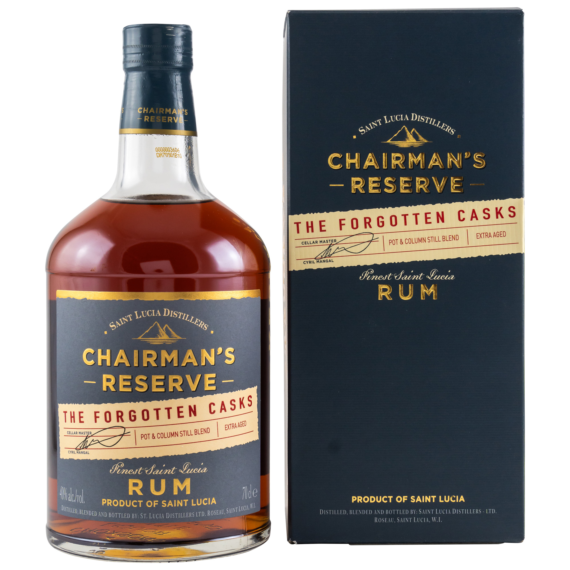 Flasche Chairmans Reserve The Forgotten Casks Rum mit Verpackung