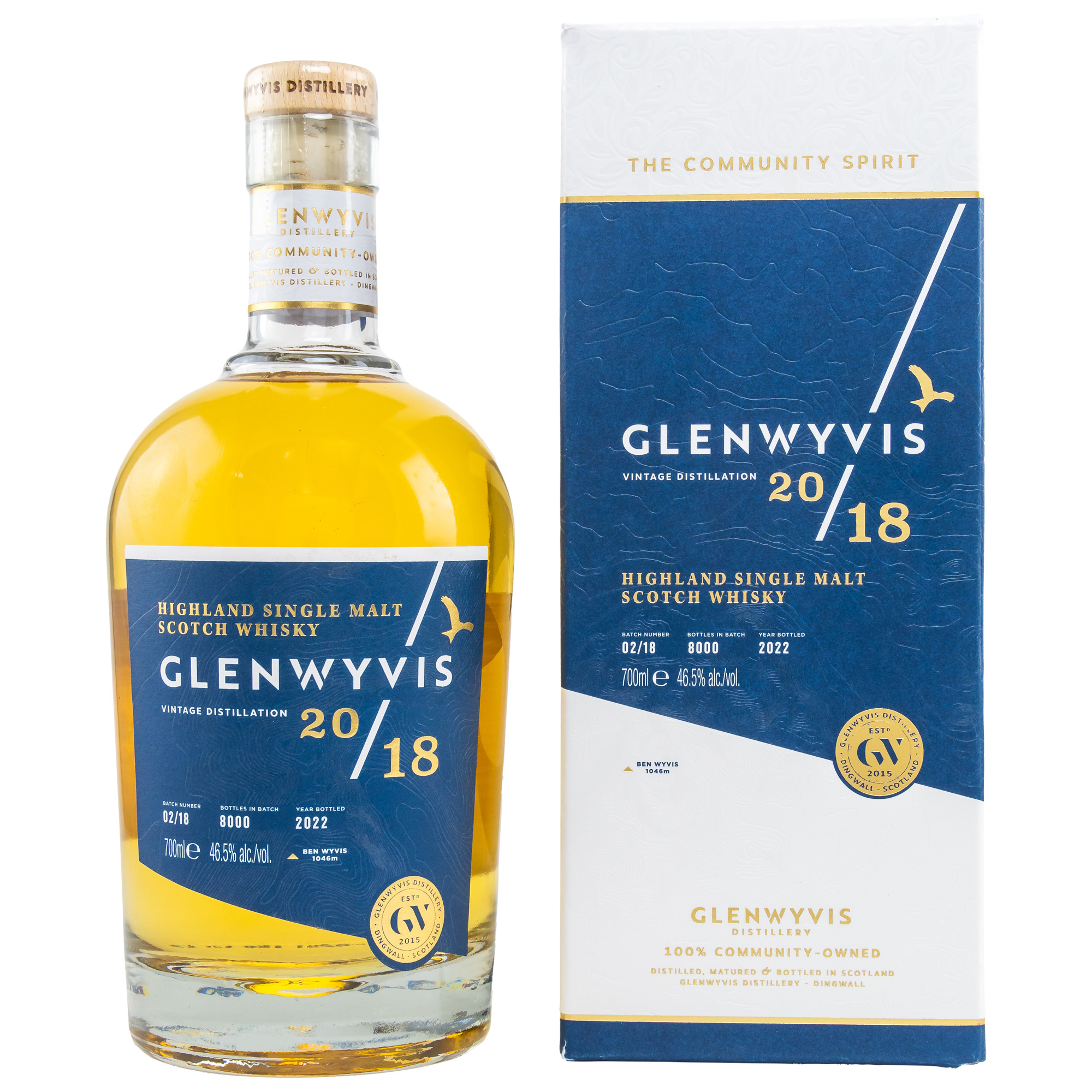 Flasche Glenwyvis 2018 Vintage Whisky