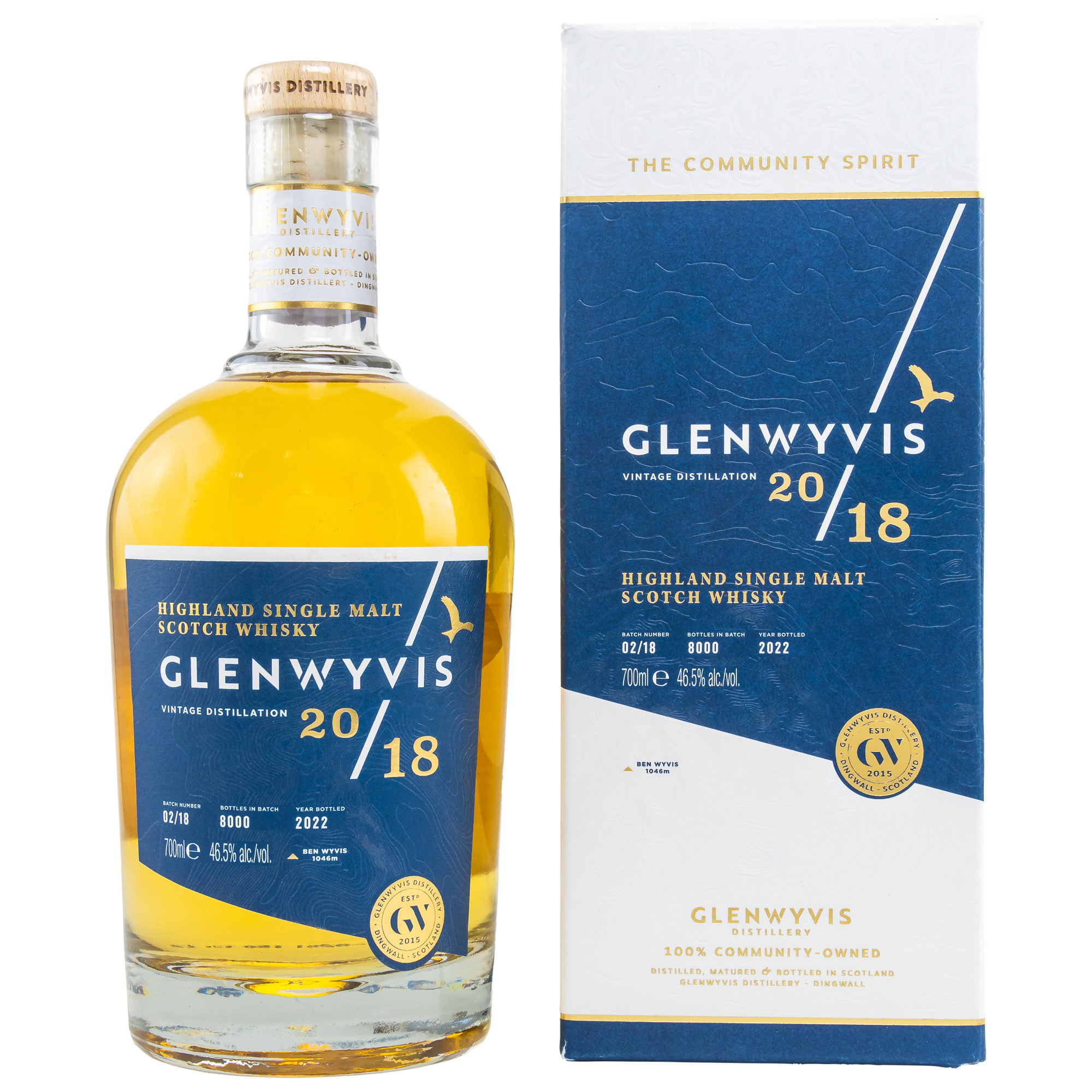 Flasche Glenwyvis 2018 Vintage Whisky