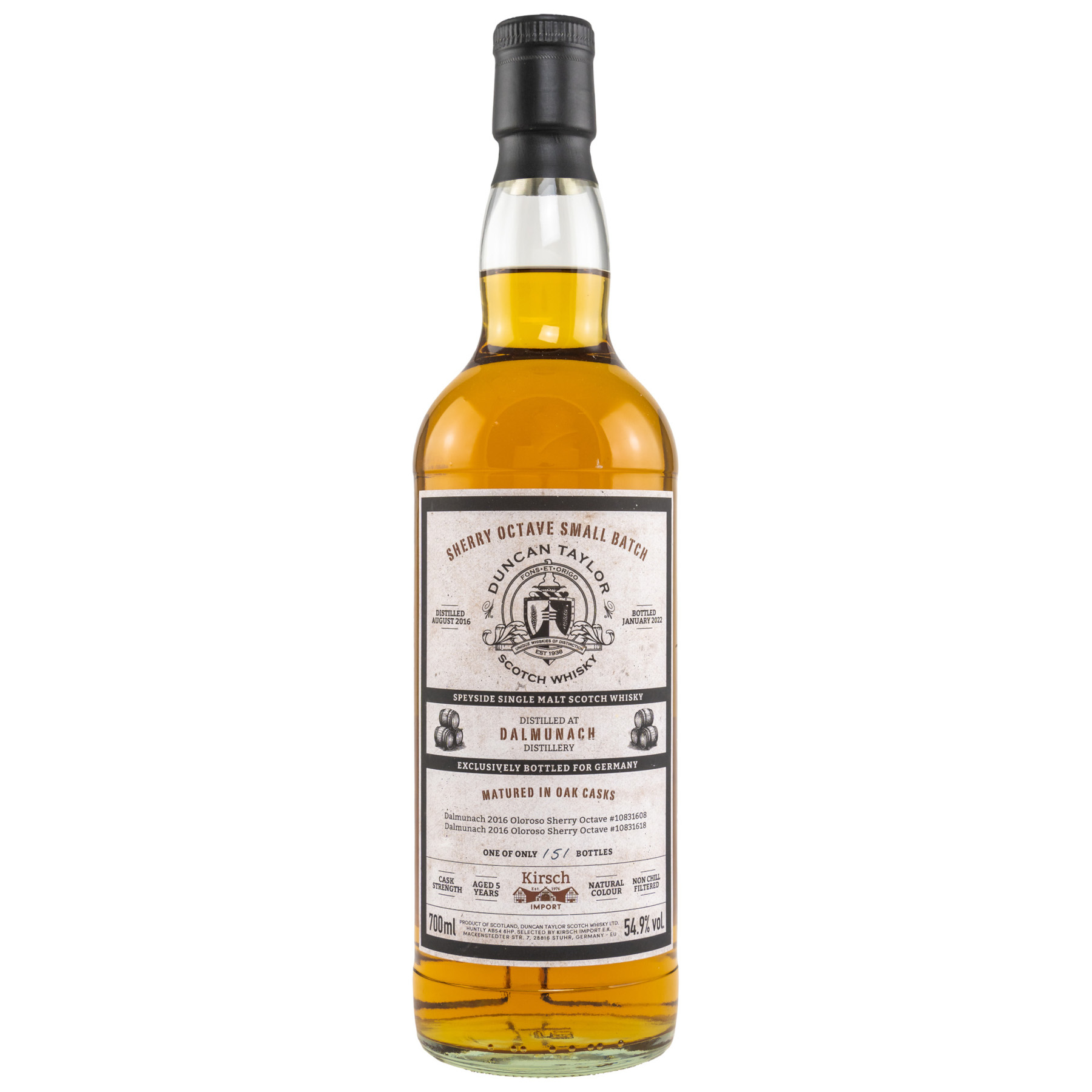 Flasche Dalmunach 2016/2022 Octave Whisky