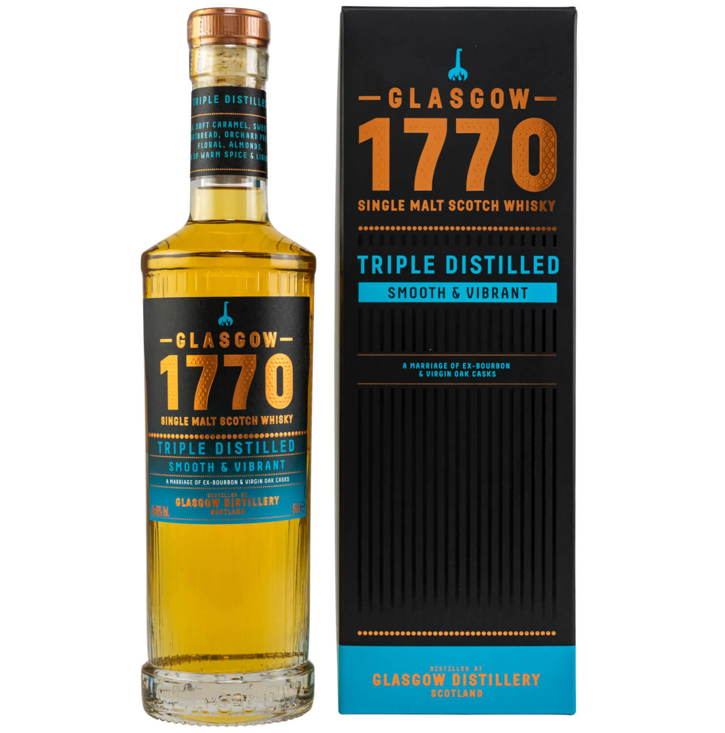 Flasche und Verpackung 1770 Triple Distilled Whisky