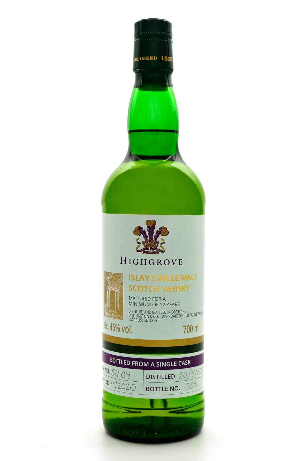 grüne Flasche Highgrove Laphroaig Whisky