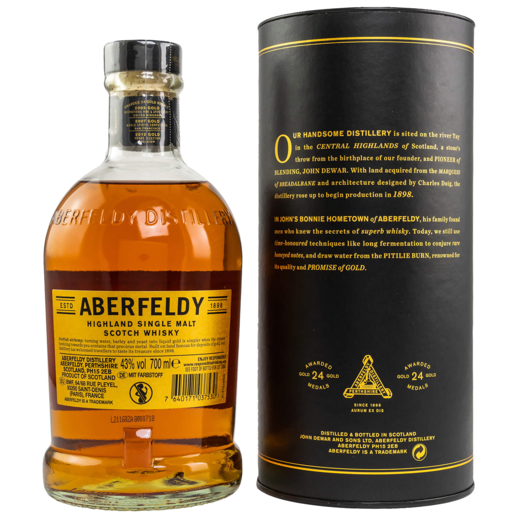 Flasche Aberfeldy Exceptional Cask Rückseite