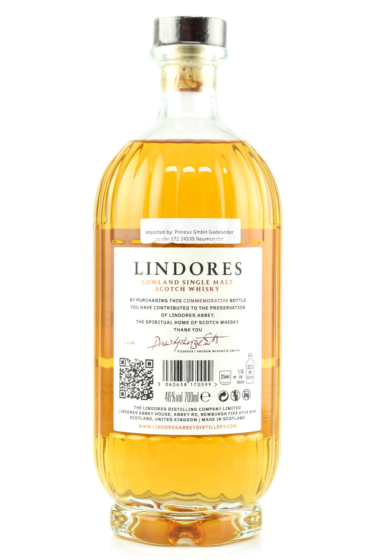 Flasche Lindores Abbey Commemorative Whisky